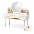 Coiffeuse en bois mdf avec miroir led et étagères - 2026