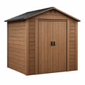 Abri de jardin en bois composite marron avec toit en pente - 2026