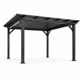 Pergola en aluminium noir avec lames ajustables 300x400 cm - 2026