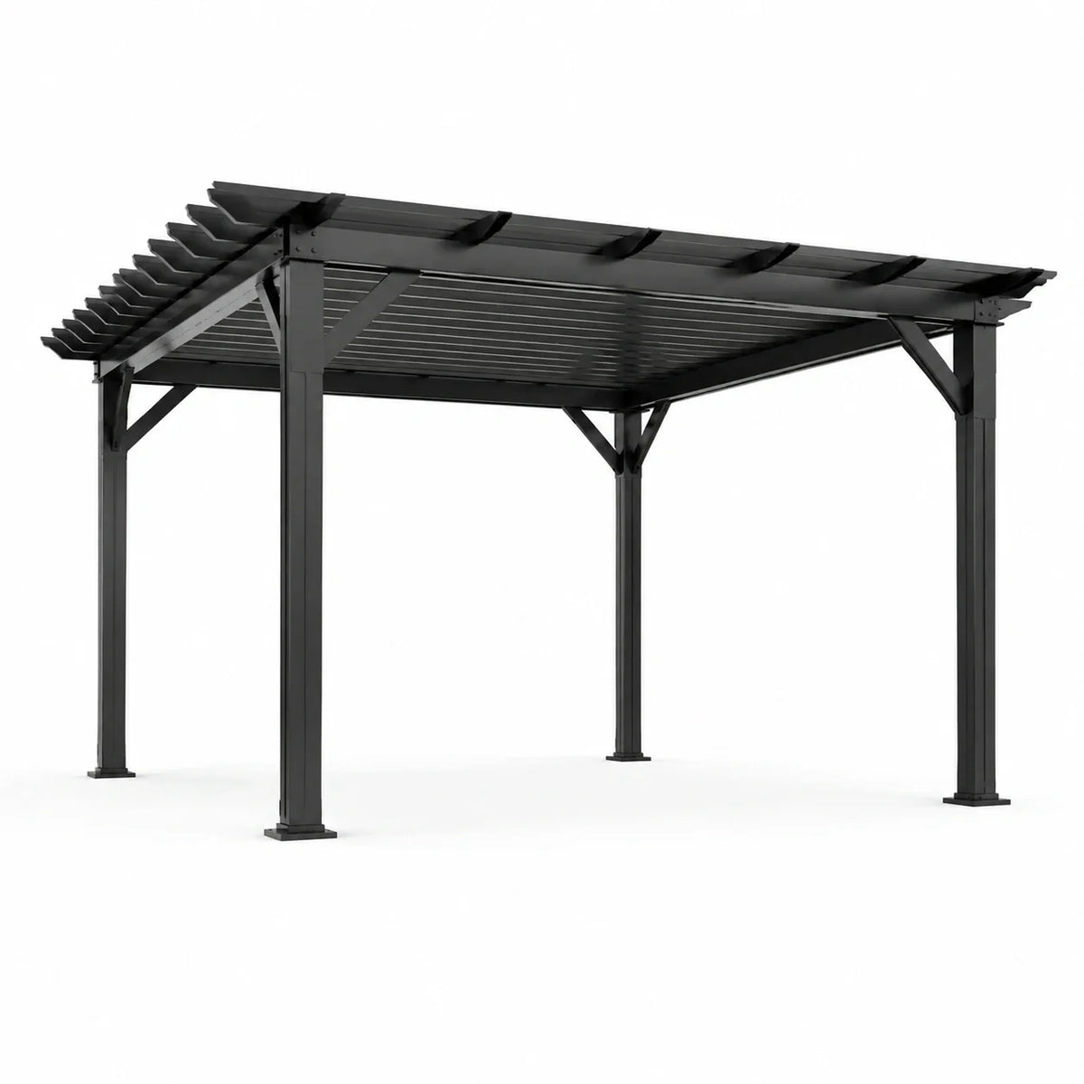 Pergola en aluminium noir avec lames ajustables 300x400 cm - 2026
