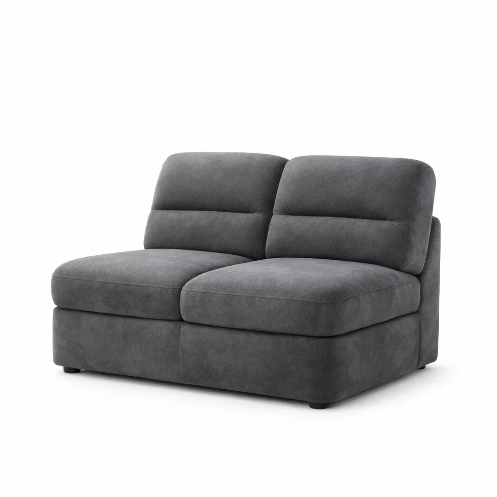 Canapé 2 places en polyester gris - 2026