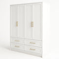 Armoire en Bois avec 4 Portes et 4 Tiroirs Blanc - 2026