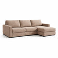 Canapé d angle en tissu polyester brun avec méridienne - 2026