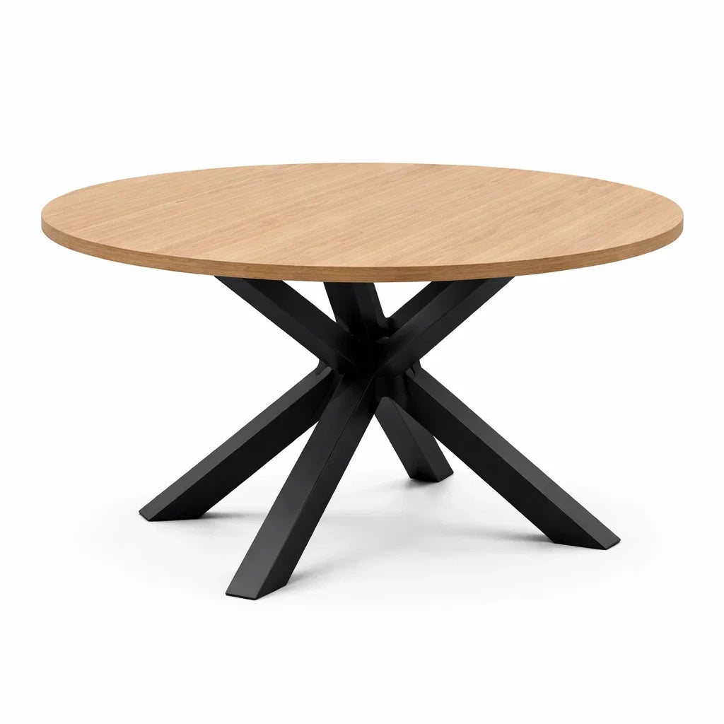 Table ronde en bois et acier noir - 2026