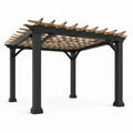 Pergola en métal noir et bois de 3x4m - 2026