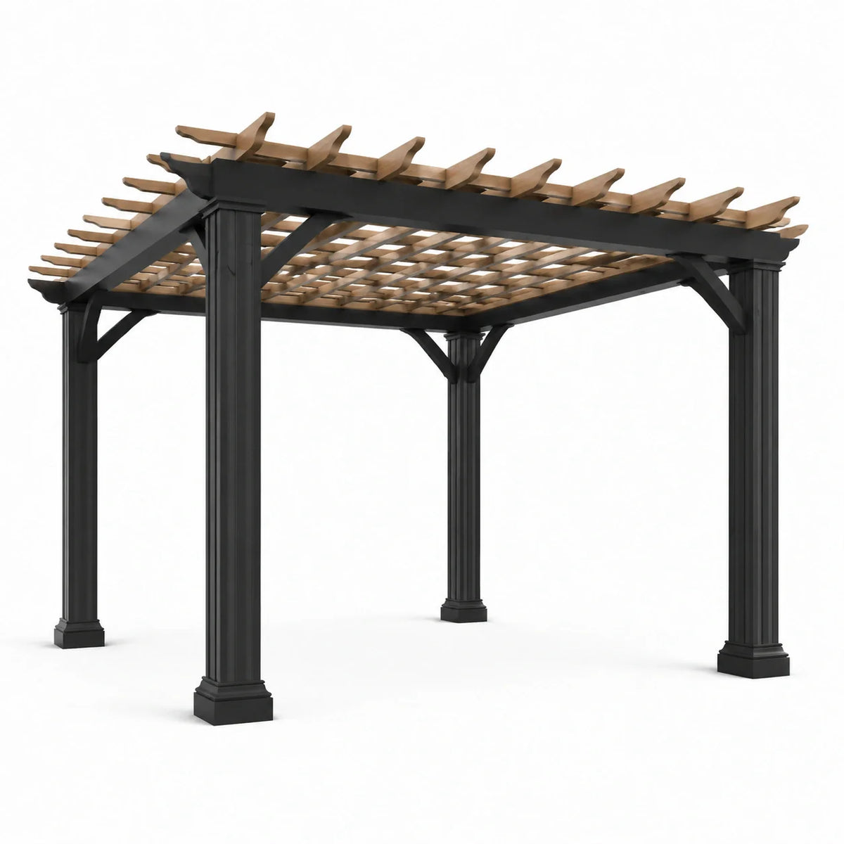 Pergola en métal noir et bois de 3x4m - 2026