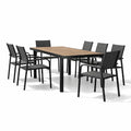 Ensemble de table et chaises rectangulaire en aluminium et textilène pour extérieur avec 6 chaises - 2026