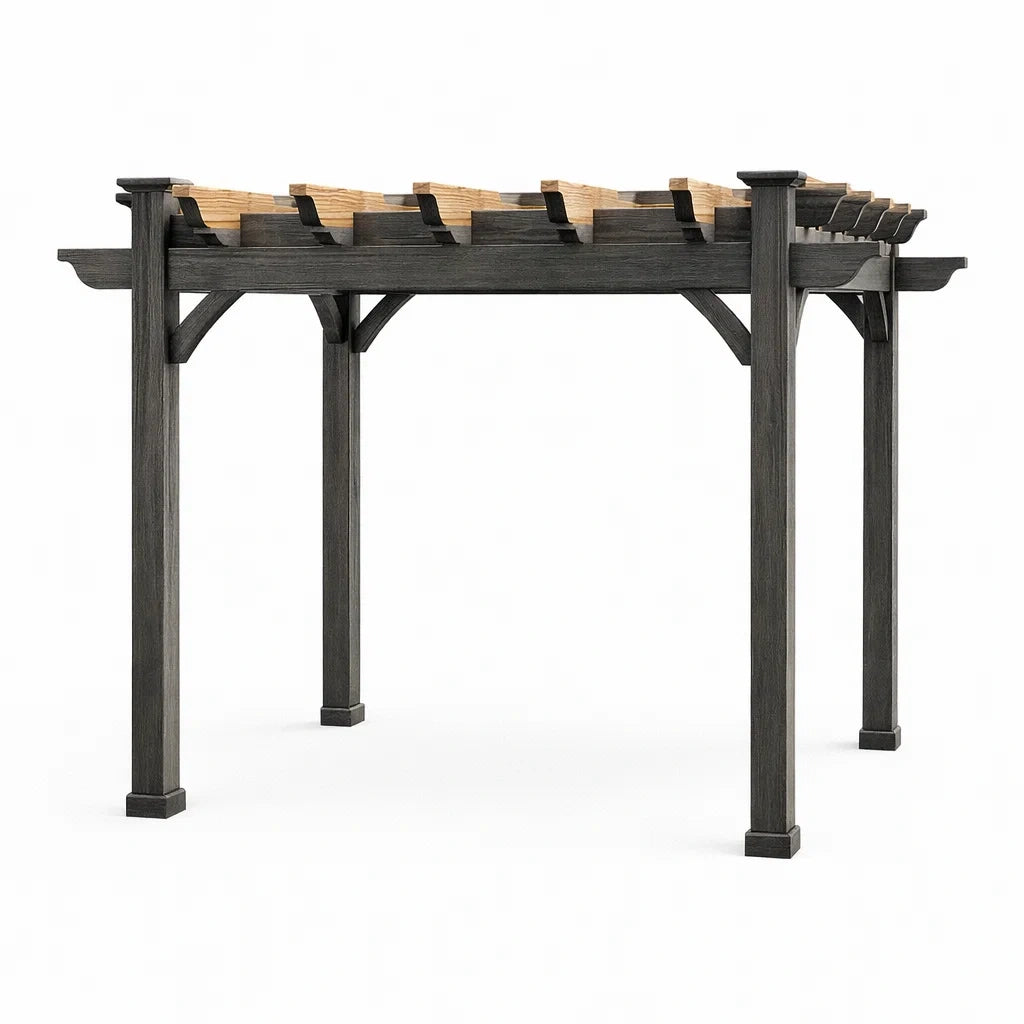Pergola extérieure en bois de pin Noir Brun 300x400x230 cm - 2026