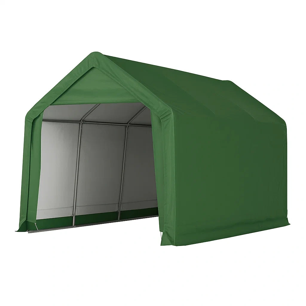 Abri voiture en acier avec bâche verte 350x200x200 cm - 2026