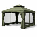 Pavillon de jardin en métal et polyester vert 300 x 300 cm - 2026