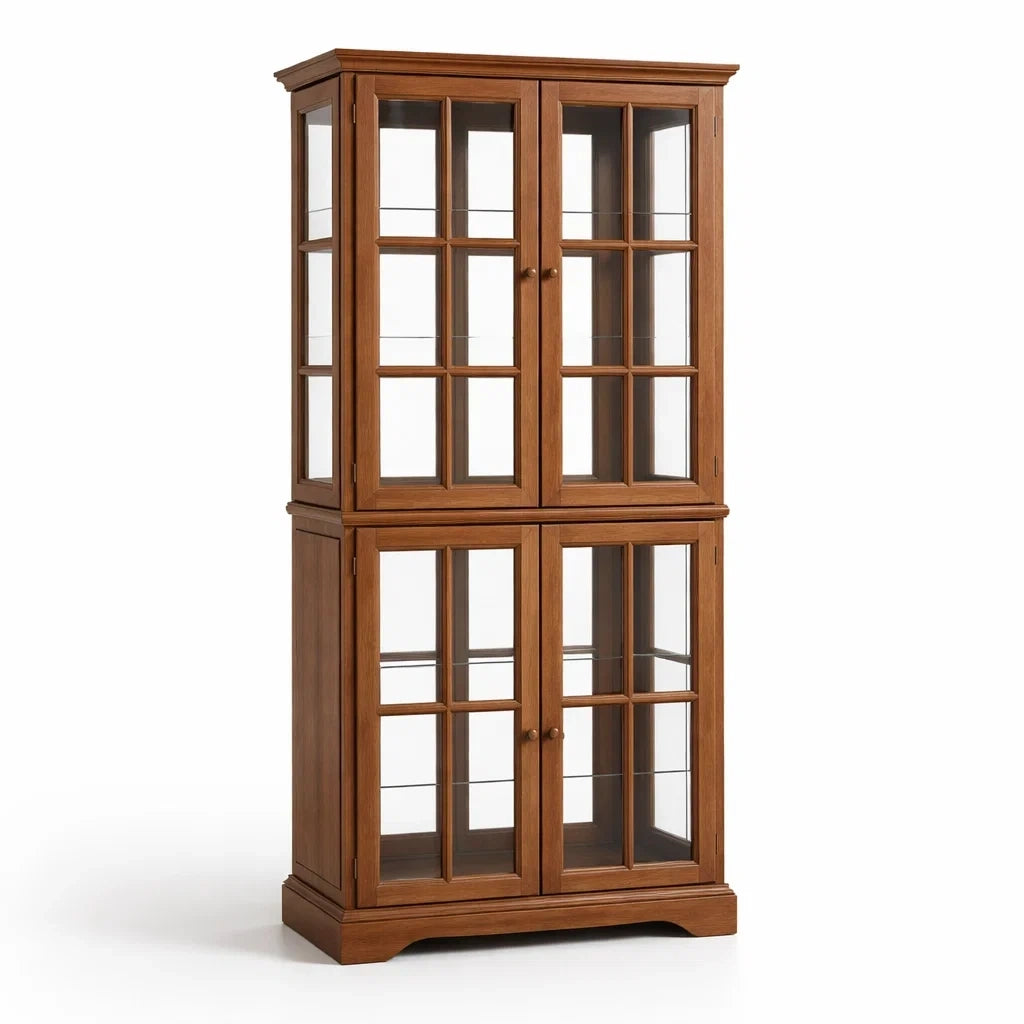Vitrine en bois avec portes vitrées - 2026