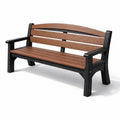 Banc de jardin en bois composite et métal noir et marron - 2026