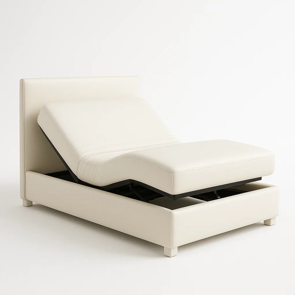 Lit réglable en cuir Blanc 200x160 cm - 2026