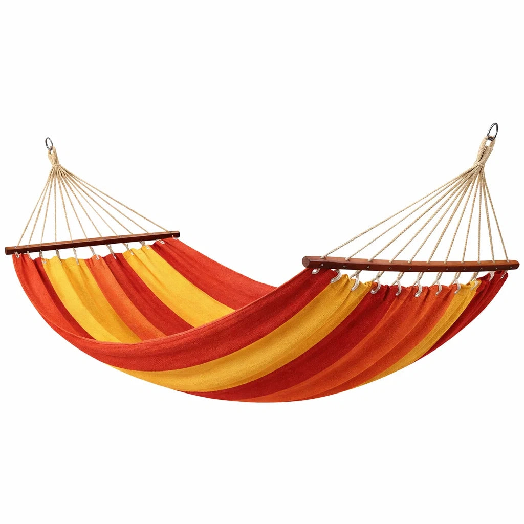 Hamac en coton et polyester rayé orange et jaune 200 x 150 cm - 2026