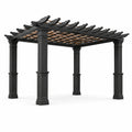 Pergola en bois et métal marron/noir 3x3x2,5m - 2026