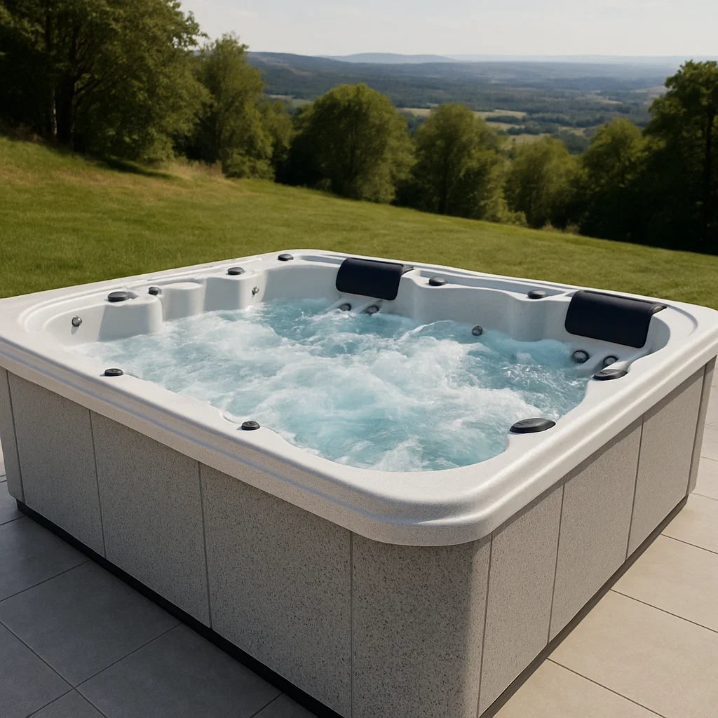 Jacuzzi extérieur 6 places acrylique Blanc/Gris 210x210x90 cm - 2026