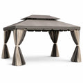 Tonnelle de jardin en métal et polyester gris - 2026