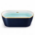 Baignoire îlot ovale en acrylique bleu et or - 2026