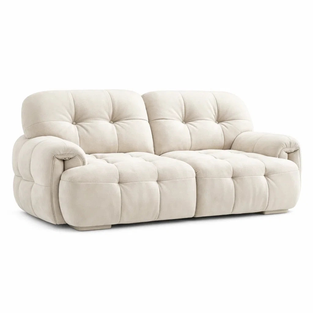 Canapé 2 places en tissu microfibre beige - 2026