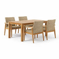Ensemble de table et chaises en bois d'acacia et résine tressée - 2026