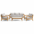Ensemble de salon en bois et tissu gris avec fauteuils et table basse - 2026