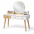 Coiffeuse en bois mdf avec miroir led et tiroirs - 2026