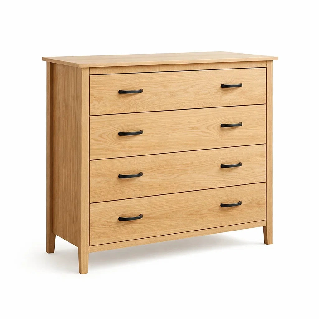 Commode 4 tiroirs en chêne 100 x 40 x 80 cm - 2026