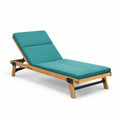Chaise longue réglable en chêne et tissu turquoise - 2026