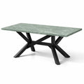 Table à manger rectangulaire en marbre avec pieds en métal - 2026