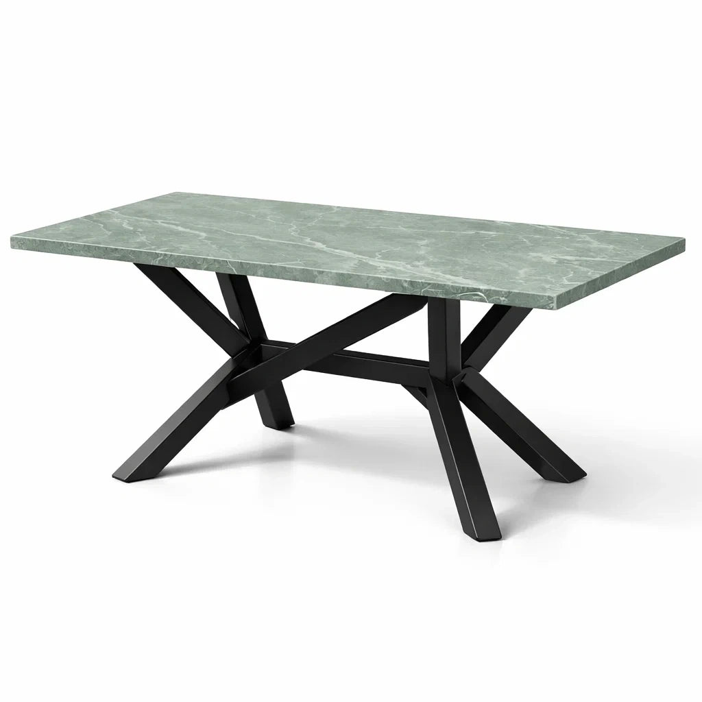 Table à manger rectangulaire en marbre avec pieds en métal - 2026