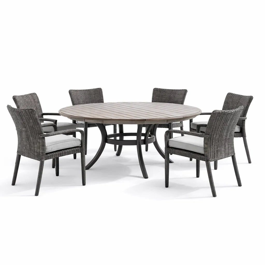 Ensemble table et chaises d'extérieur en aluminium et résine - 2026
