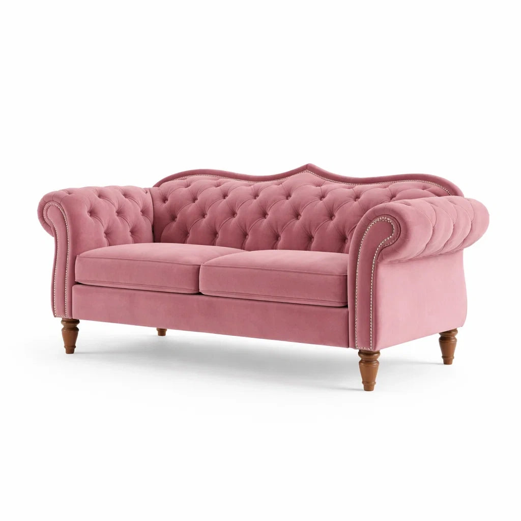 Canapé en velours rose - 2026