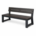 Banc de jardin en bois composite noir avec structure métallique - 2026