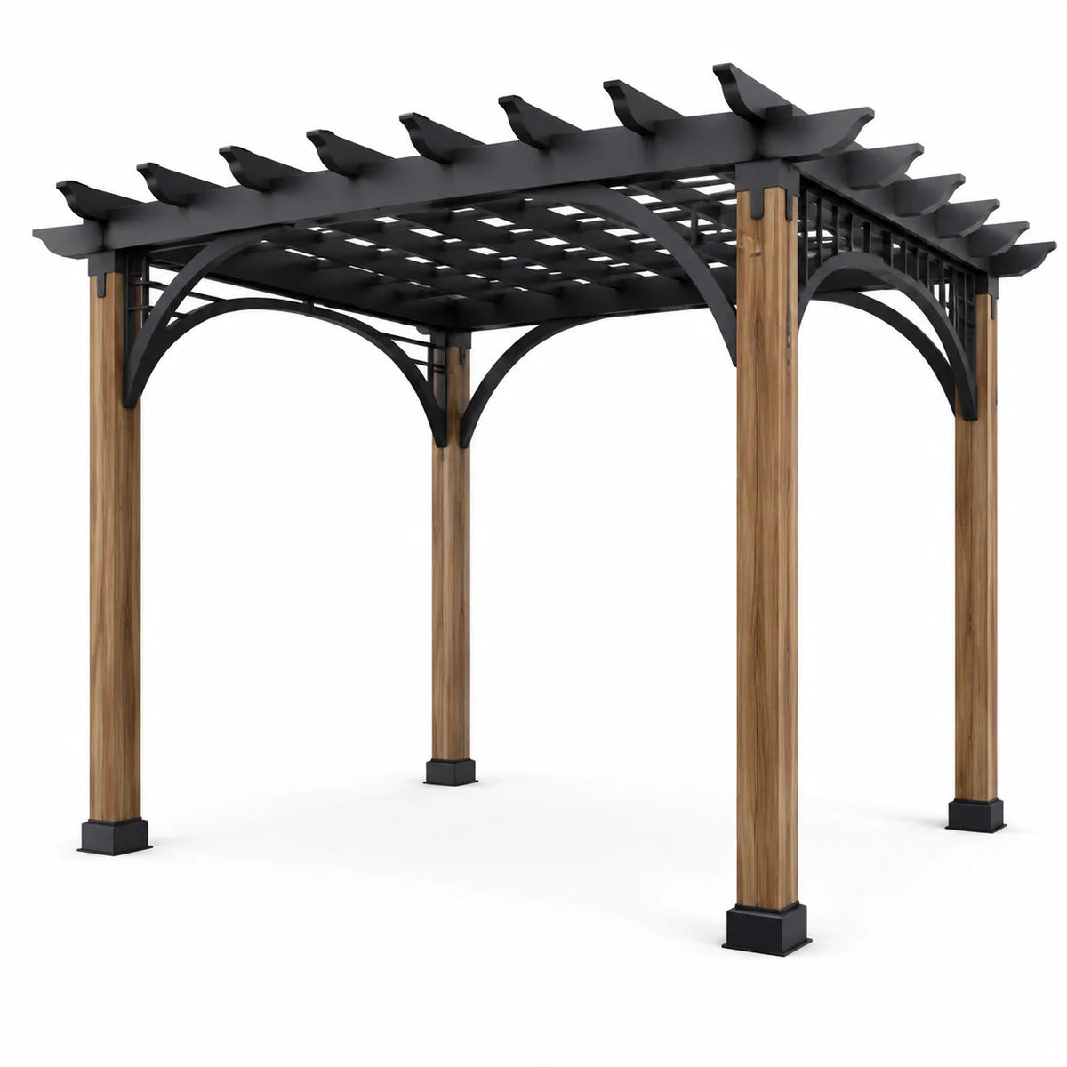 Pergola en Bois et Métal Noir 300x300x250cm - 2026