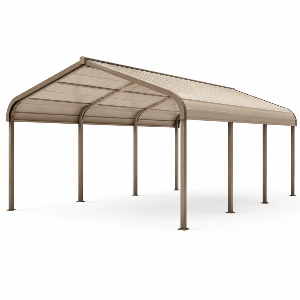 Abri voiture double en aluminium avec toit en polycarbonate 6 mm - 2026