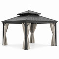 Pavillon de Jardin en Métal avec Rideaux Beige 3x4 m - 2026