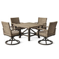 Ensemble table et chaises de terrasse en rotin synthétique avec table carrée et 4 chaises pivotantes - 2026