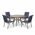 Ensemble table et chaises en aluminium avec table ronde et chaises en textilène - 2026