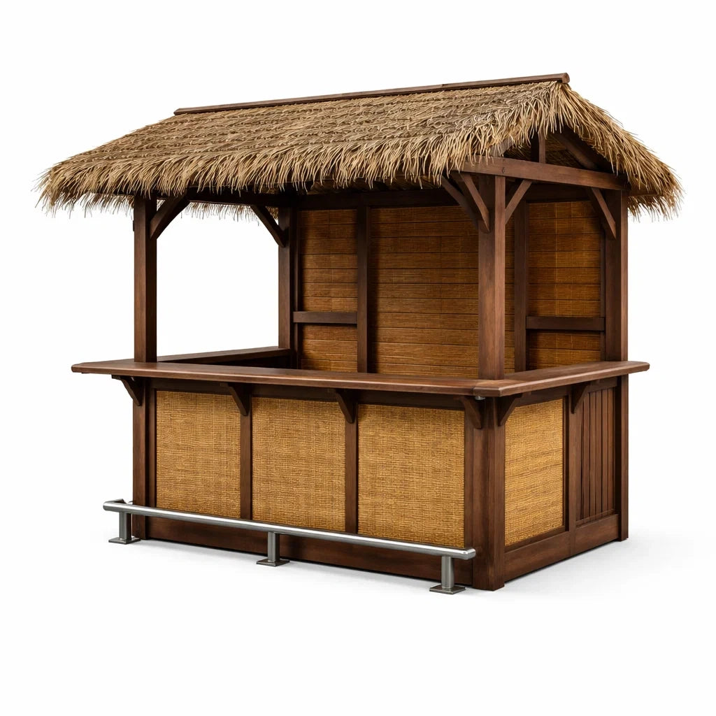 Kiosque bar de jardin en bois et paille - 2026