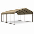 Abri voiture double marron et bronze avec toiture incurvée en polycarbonate, 600 × 600 × 300 cm - 2026