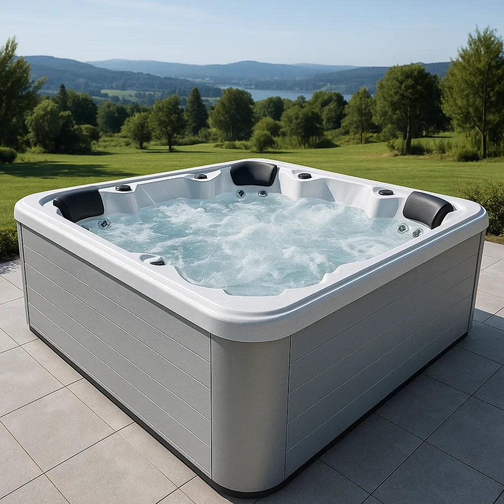 Spa extérieur carré 6 places en Acrylique Blanc - 2026