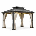 Pavillon en Bois avec Toit en Acier Galvanisé 400x300x280 cm - 2026