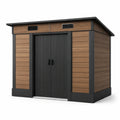 Abri de jardin en composite marron et noir 220x160x215 cm - 2026