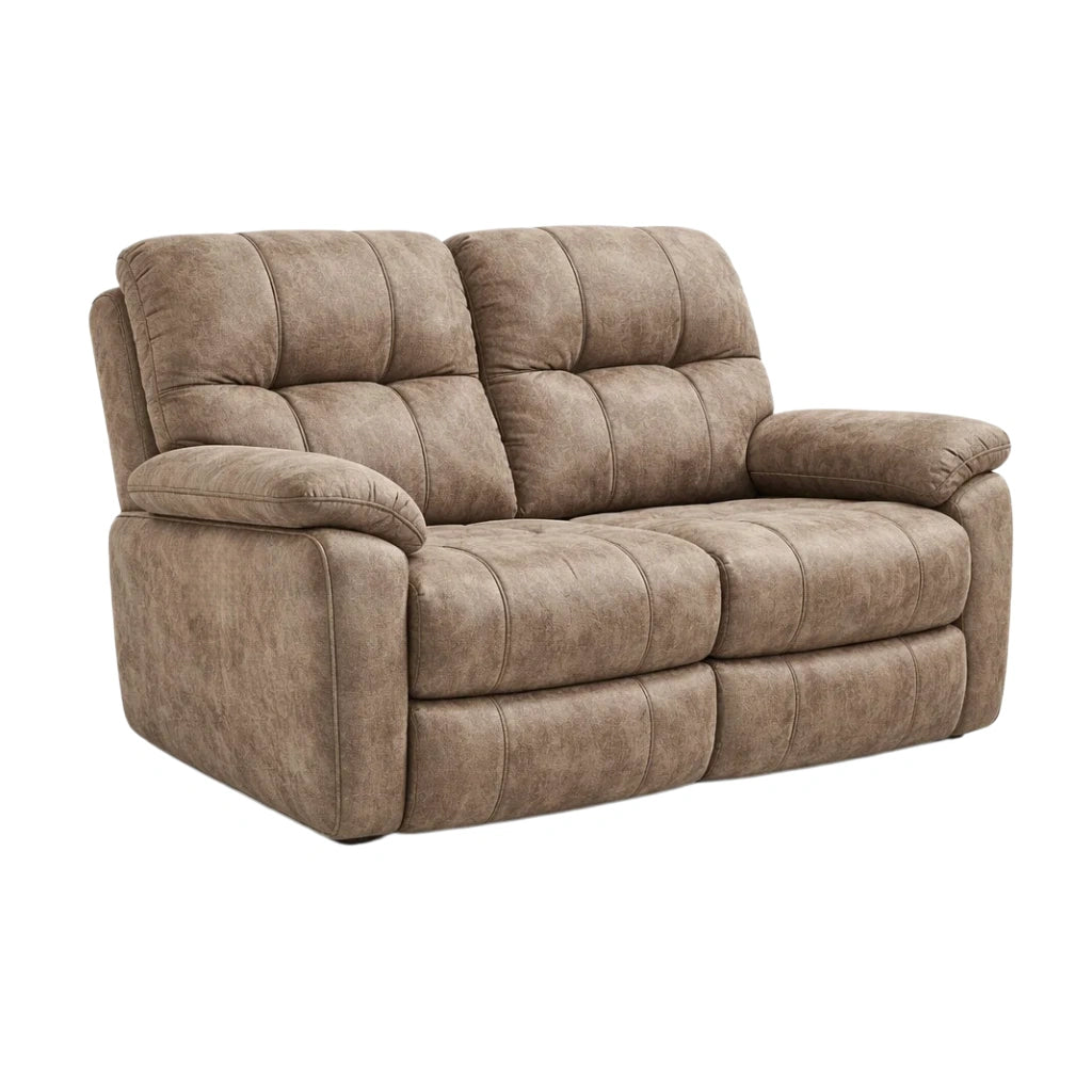 Canapé 2 places inclinable en tissu daim beige - 2026