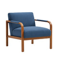 Fauteuil en tissu bleu avec cadre en chêne - 2026