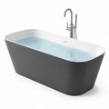 Baignoire îlot acrylique gris et blanc avec robinetterie - 2026