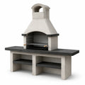 Barbecue en béton avec grille en acier inoxydable gris/noir - 2026