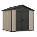 Abri de jardin en plastique gris/noir avec double porte 244x223x227 cm - 2026