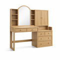 Coiffeuse en bois avec miroir et tiroirs 150cm x 140cm x 50cm - 2026