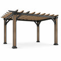 Pergola rectangulaire en aluminium et bois brun/noir 300x400 cm - 2026